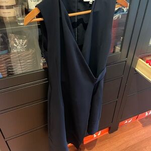 Of Mercer Navy Blue asymmetrical hemline dress with pockets